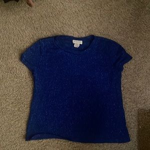 Beware light blue sparkle top size large